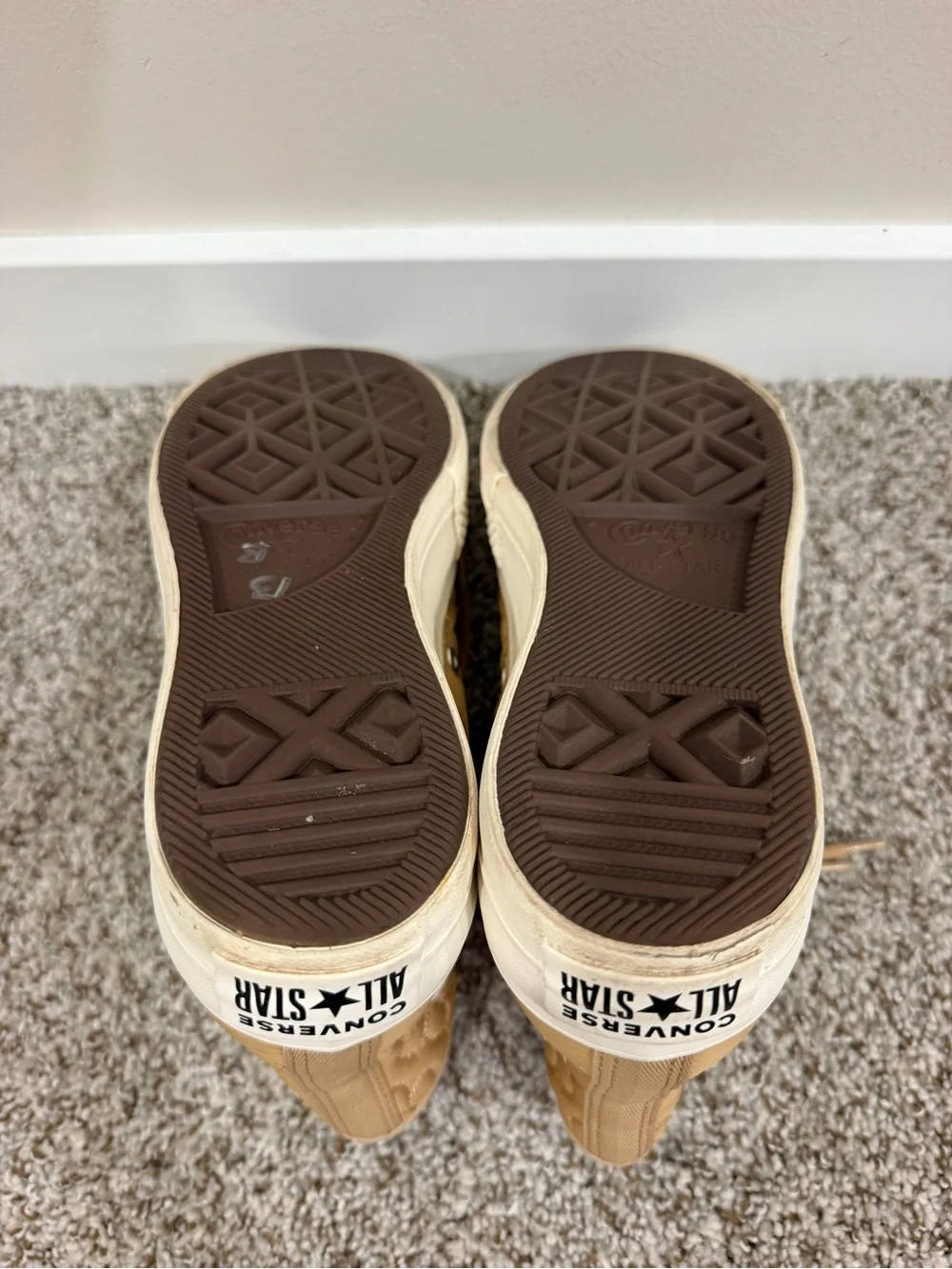 Converse Quilted High-Top Sneakers - Tan